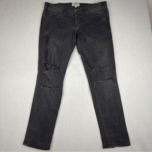 Current/Elliott Distressed black Jeans Size 29 tapered leg relaxed